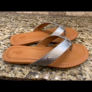 NWOB silver ugg sandals.